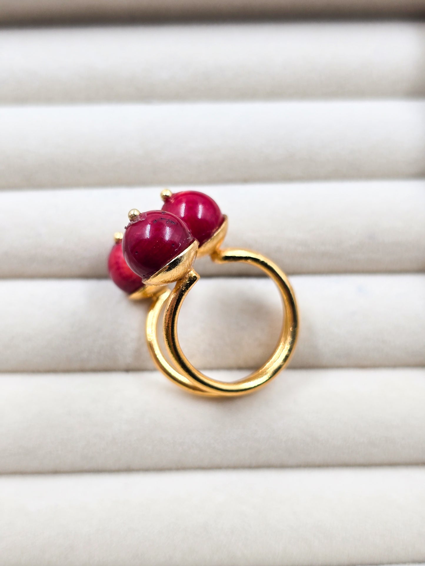 Natural Coral Stone Ring