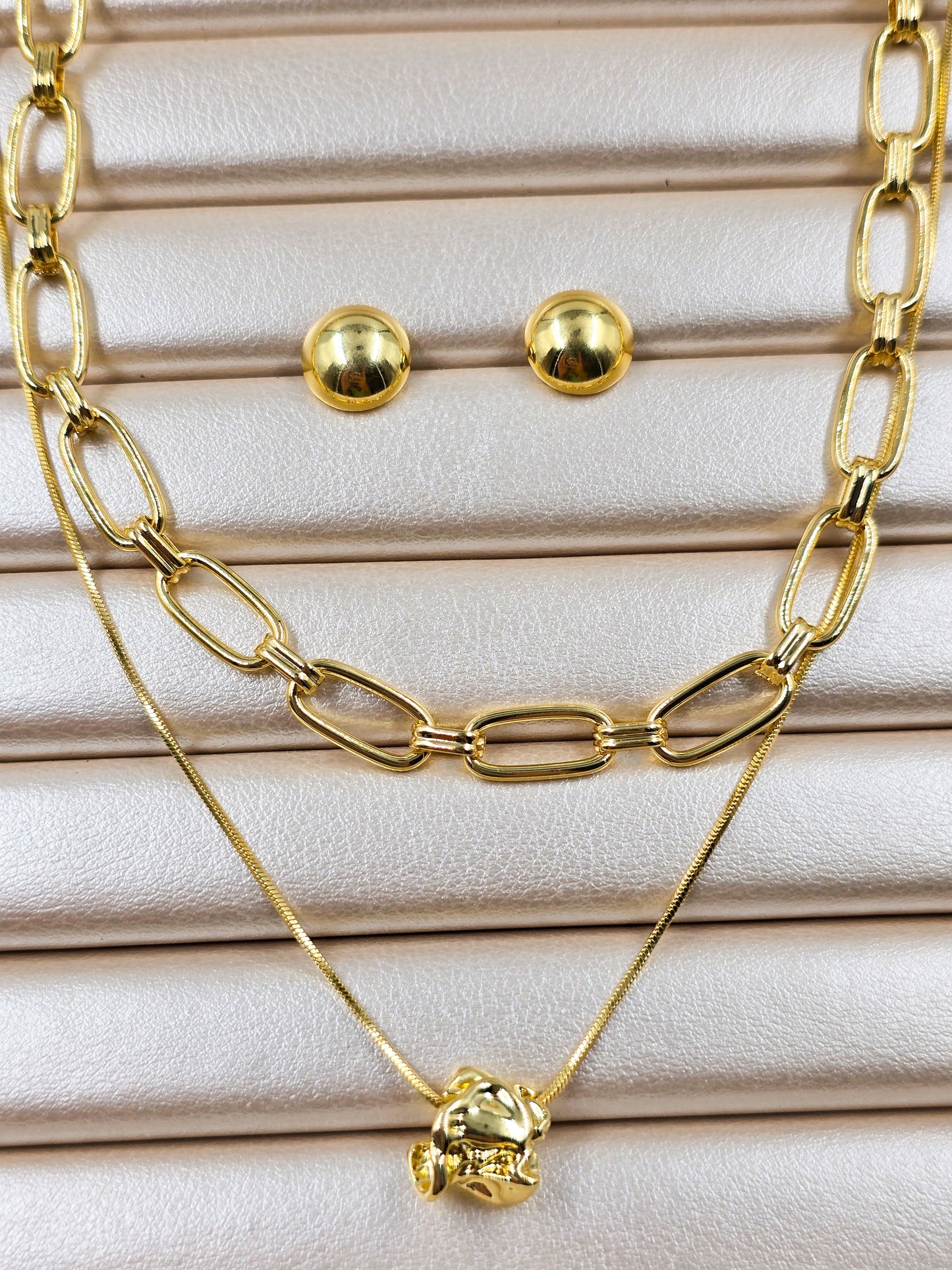 Chunky Chain Neckless and Earring Set