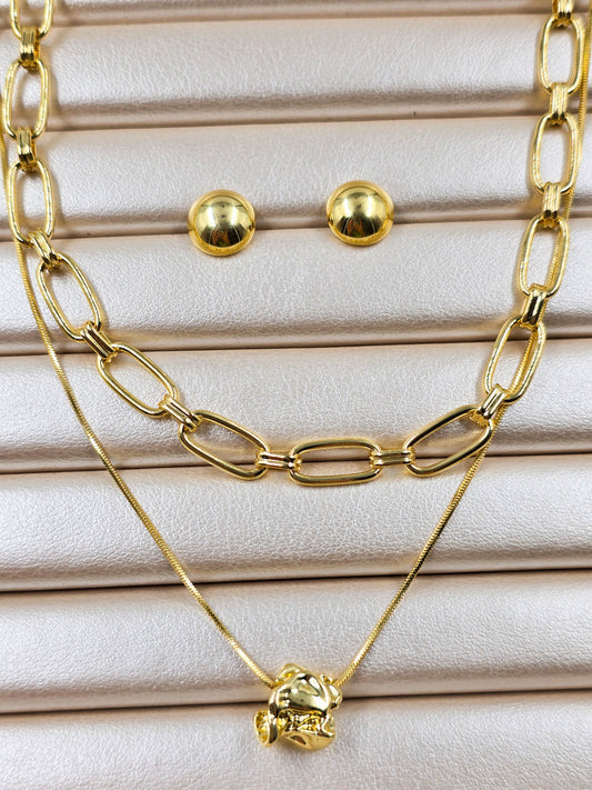 Chunky Chain Neckless and Earring Set