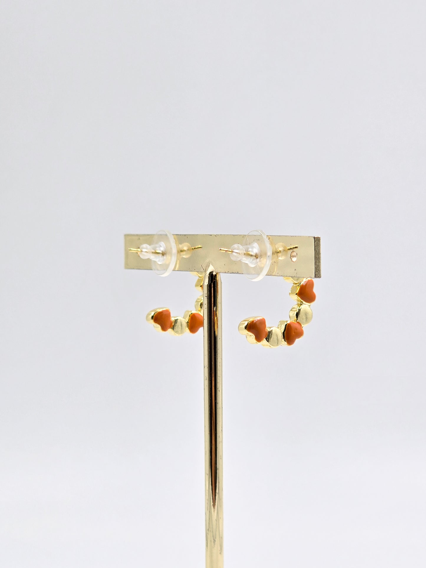 Colored Gold Heart Hoops