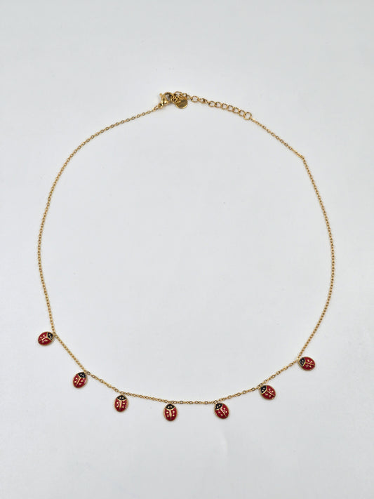Stainless Steel Lady Bug Necklace