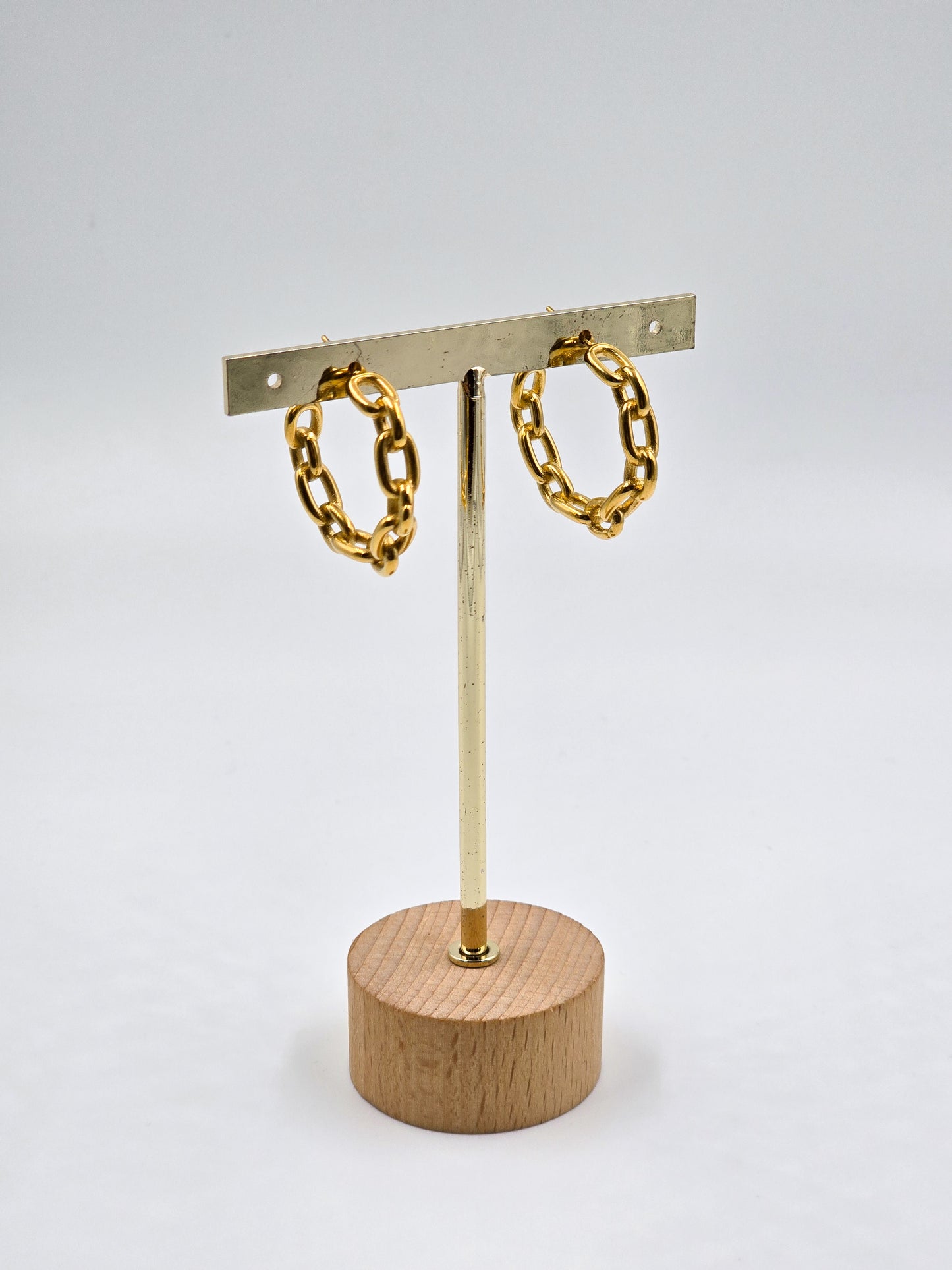 Stainless steel Chain Gold Hoops